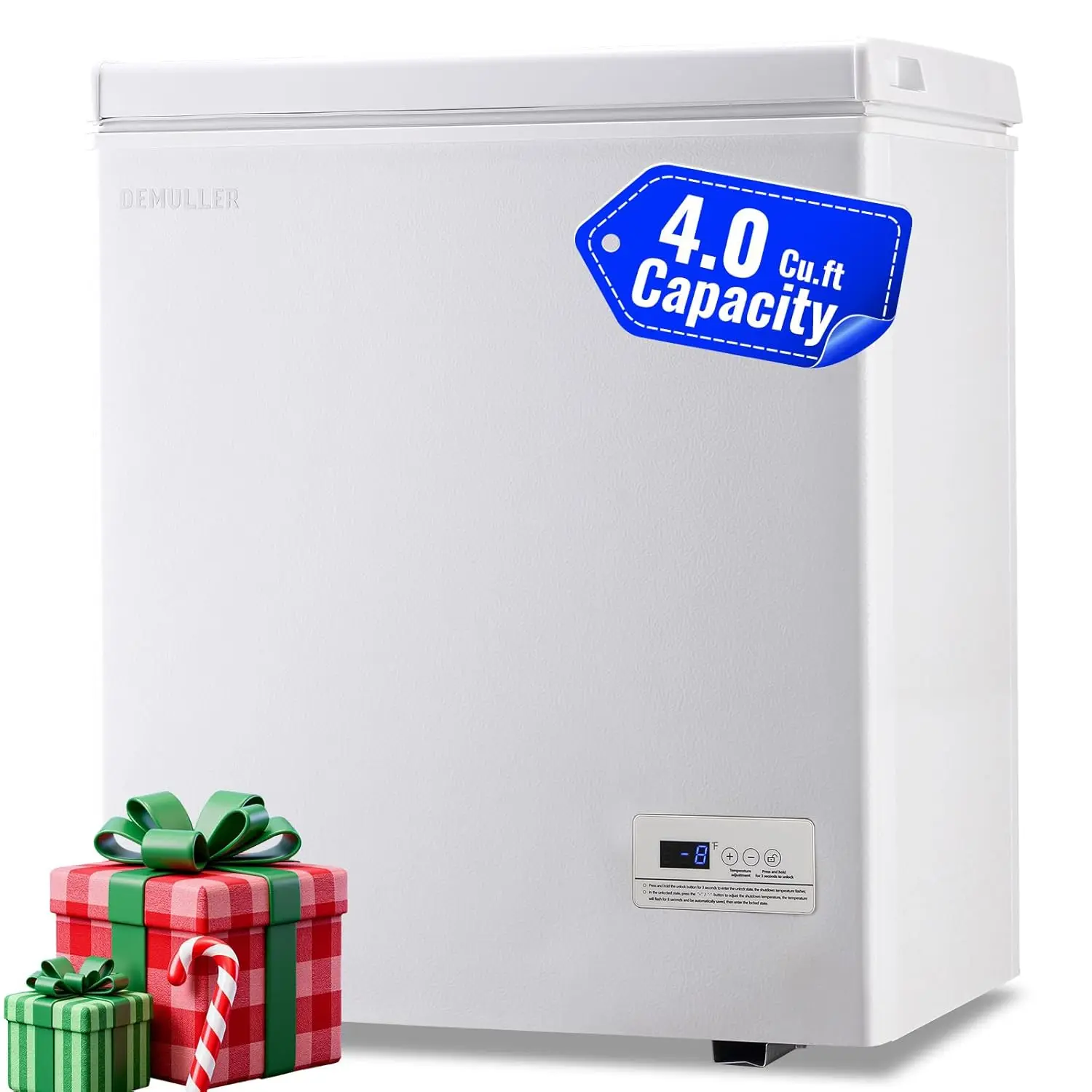 

Морозильный ларь объемом 4,0 куб. футов с электронной панелью управления, точным отображением температуры до 1 градуса. ℉ Белая машина для глубокой заморозки, на заказ