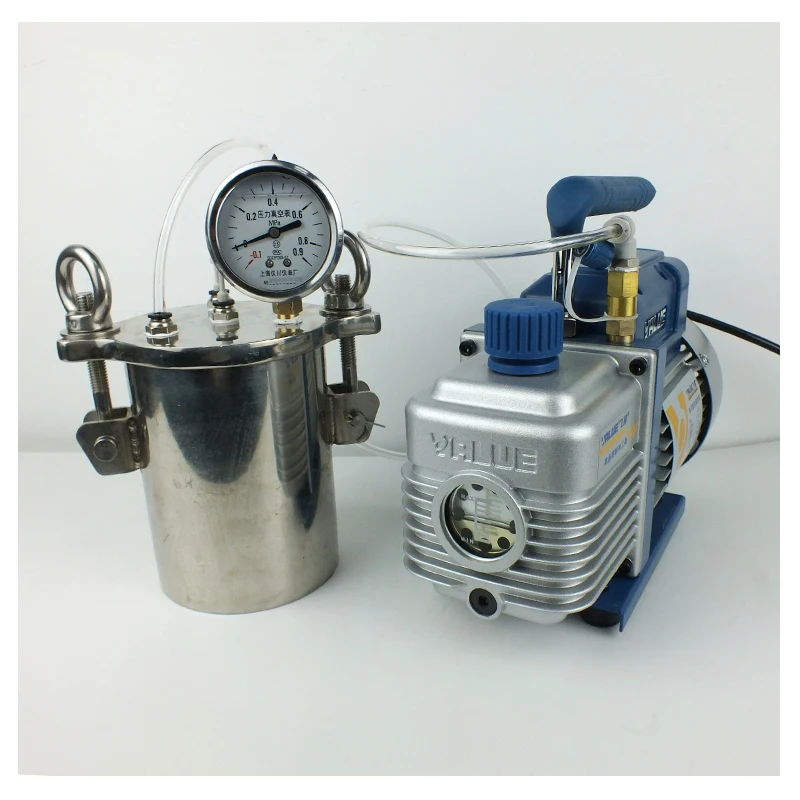 Stainless Steel Vacuum Defoaming Bucket Box New Silicone Resin Defoaming Tank with Vacuum Pump Machine