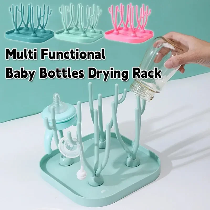 

Pacifiers Teat Cup Functional Multi Removable Baby Bottle Dry Rack Cleaning Drainer Drying Drip Water Tray