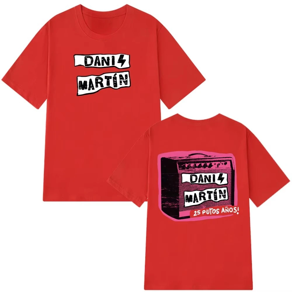 2026 Neues Dani Martín 25 Jahre Print T-Shirt für Männer und Frauen, Oversized, Baumwolle – Detail 4