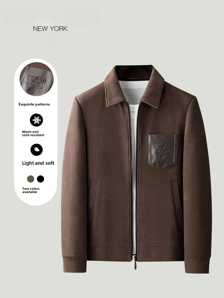 

End of Year Bestseller! Autumn Spring Mature Jaet Men's Collar 2025 New Briti Sle Casual Outerwear for Middle-Aged Men