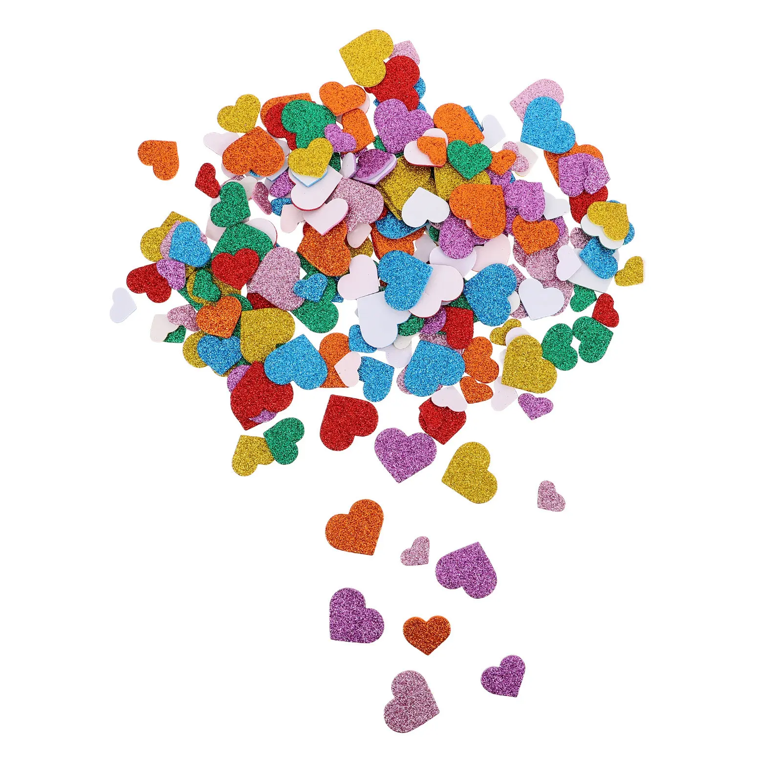

200Pcs Heart Shaped Glitter Eva Foam Stickers Romantic DIY Crafts Valentines Wedding Scrapbooking Decorations Heart Foam Picks
