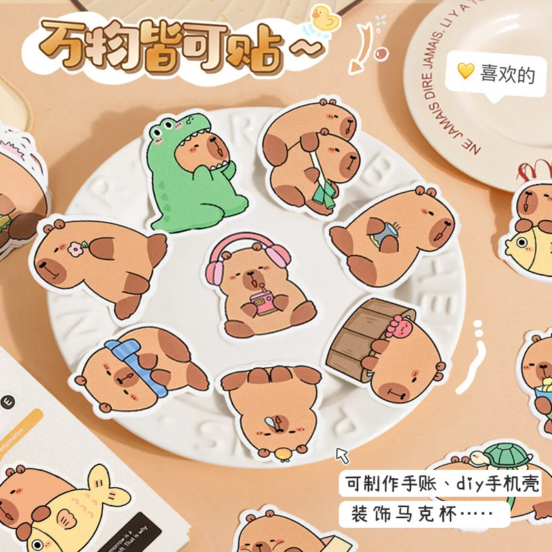 30 قطعة الكرتون كابيبارا الكتابة على الجدران المقرب ملصقات الزخرفية كأس الكمبيوتر الأمتعة القرطاسية دفتر DIY ملصقات مقاومة للماء