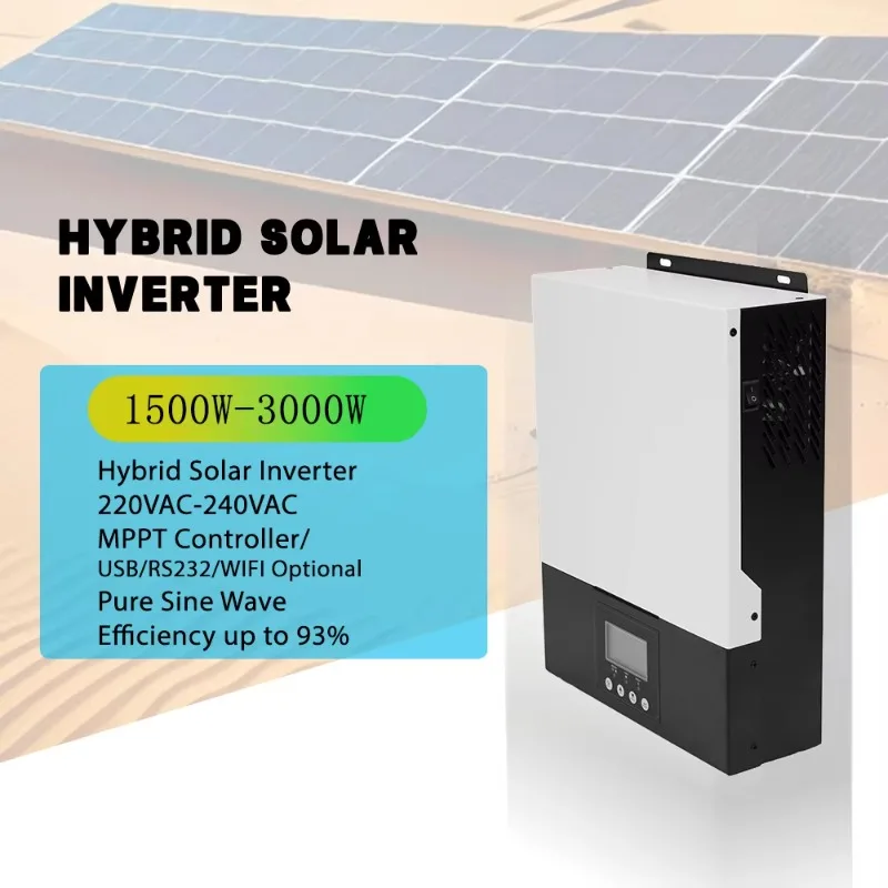 1.5kW Off Grid Hybrid Solar Inverter 12V 24V Pure Sine Wave MPPT For Home Backup Small Solar Power Systems And Residential Use
