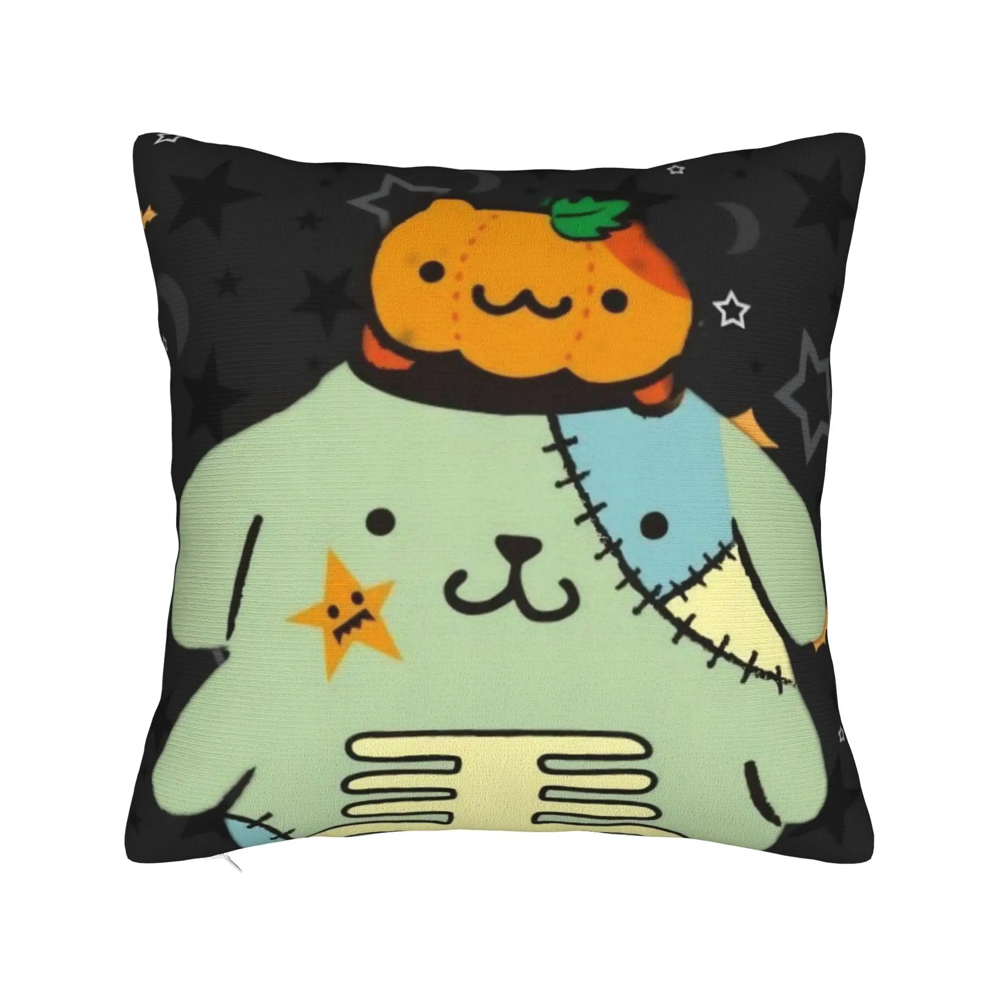 Pompompurins Halloween Pillowcase Printed Fabric Cushion Cover Decor  Pillow Case Cover Home Square 40X40cm