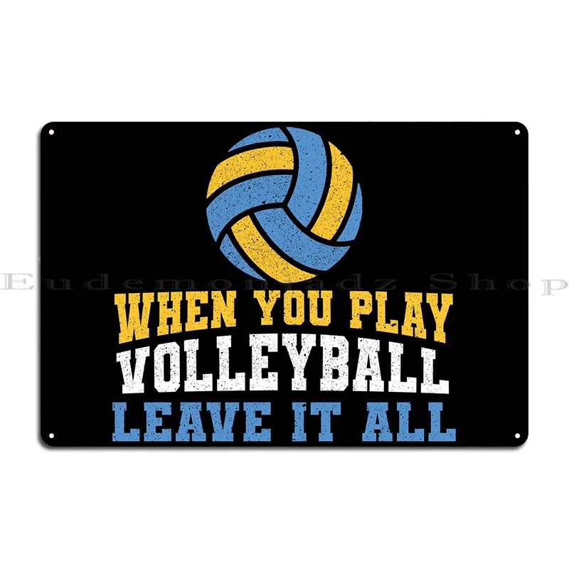 Volleyball Metal Plaque Poster Club Home PaintingCustomize Design Tin Sign Poster