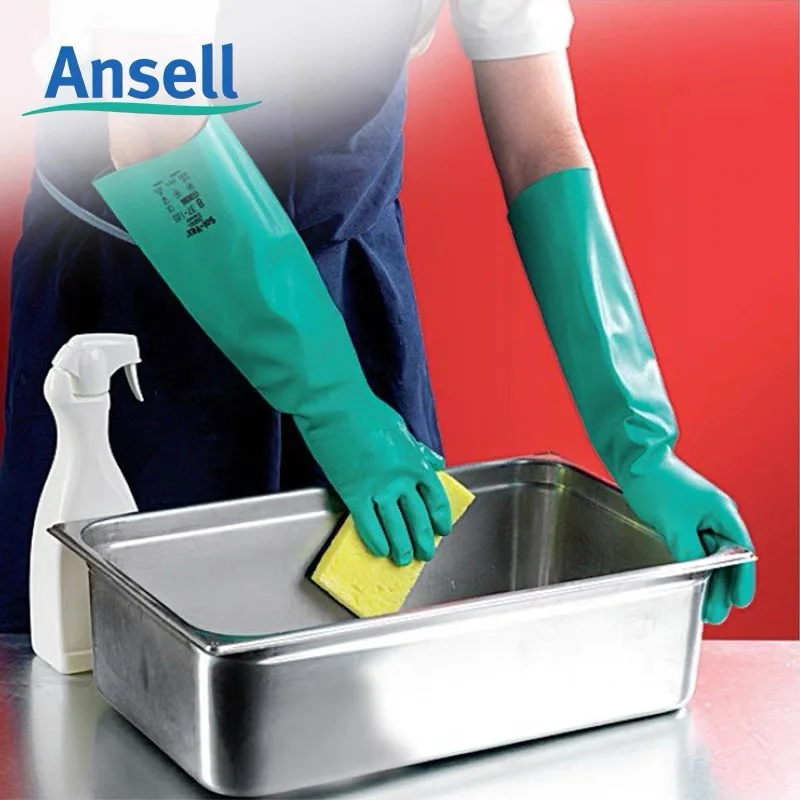 Imagem -03 - Ansell Alphatec ® Solvexe ® 37185 Par Borracha Nitrílica Excelente Proteção Química Resistente a Óleo Antiderrapante Cerca de 45 cm