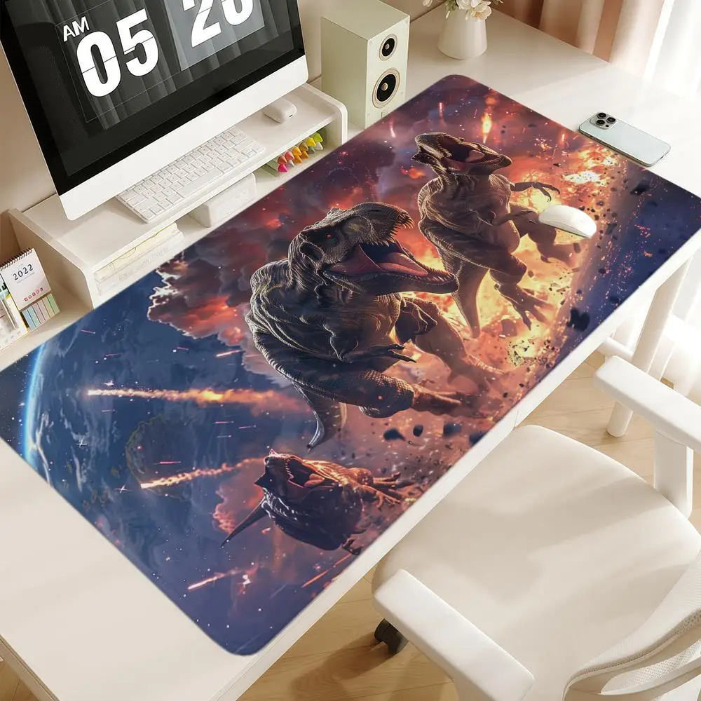 

Коврик для мыши Angry Dinosaur 1000x500 XXL, большой для FPS eSports Gaming, нескользящие офисные коврики для клавиатуры, настольный коврик