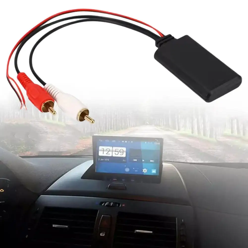 1pc Car Bluetooth Receiver Audio Module For 2RCA Interfaces5.0 Adapter Plastic Shell Voltage Connection Plug Play Installation