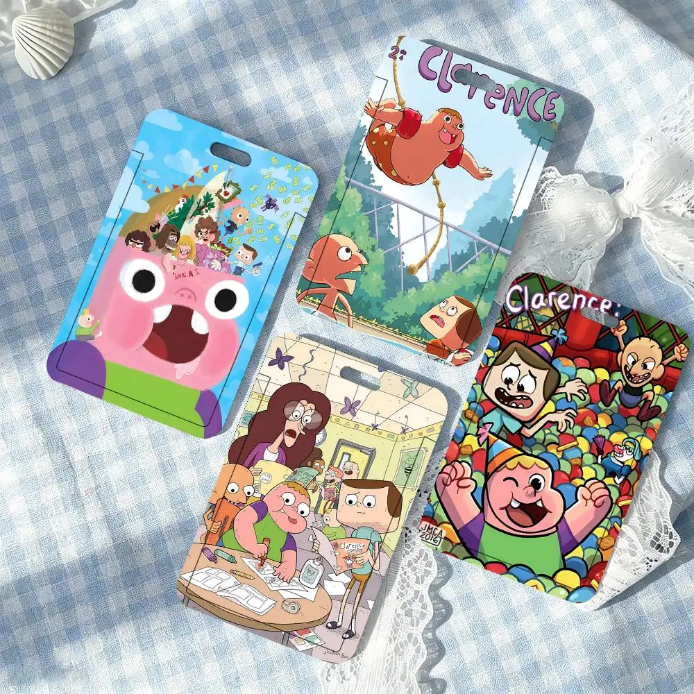 1pc Clarence ID Card Sleeve School Card Access ID Card Bus Meal Card Protective Sleeve Easy Push