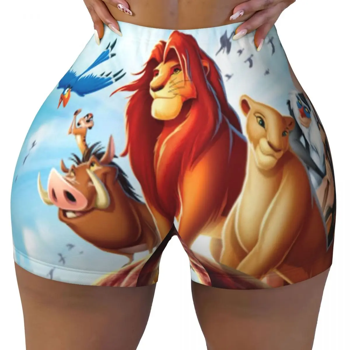 

Custom The Lion King Simba Workout Shorts Women's Hakuna Matata Anime Movie Gym Volleyball Running Yoga Shorts