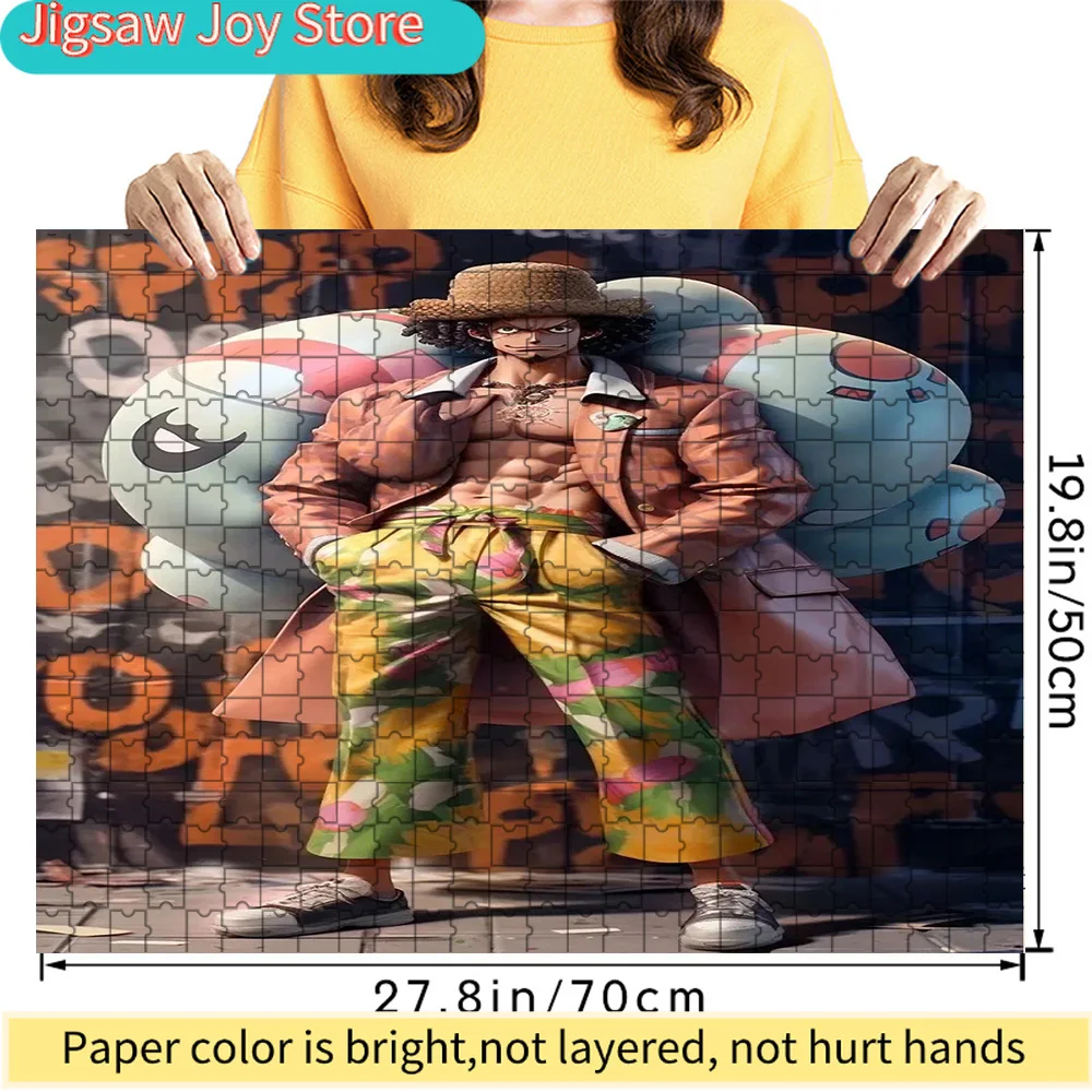 

Премиальный бумажный пазл с изображением персонажа One Piece Монки Д. Луффи в ярко-розовой куртке и цветочных брюках, с гигантскими подушками, 2 шт.