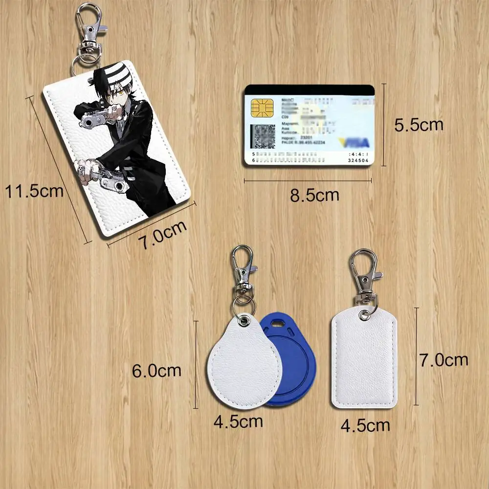Crona Soul Eater Death the Kid Card Holder With Keychain Executive Protection For Bank Credit Subway Bus Case