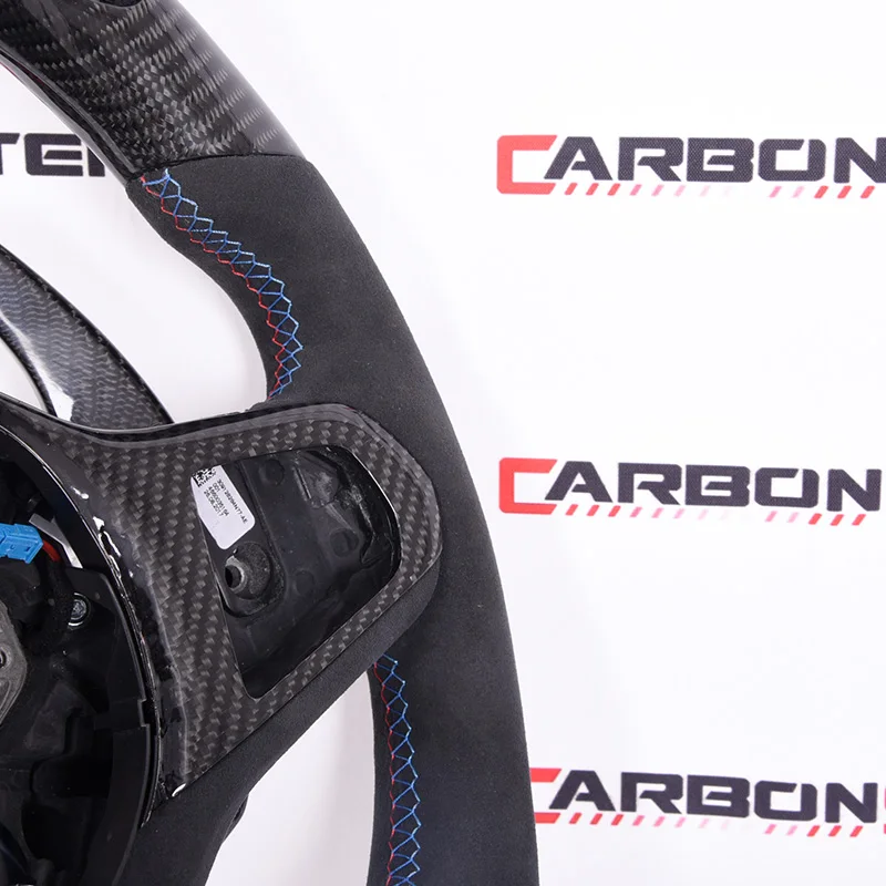 Modified Leather Real Carbon Fiber Steering Wheel With LED for BMW G20 G30