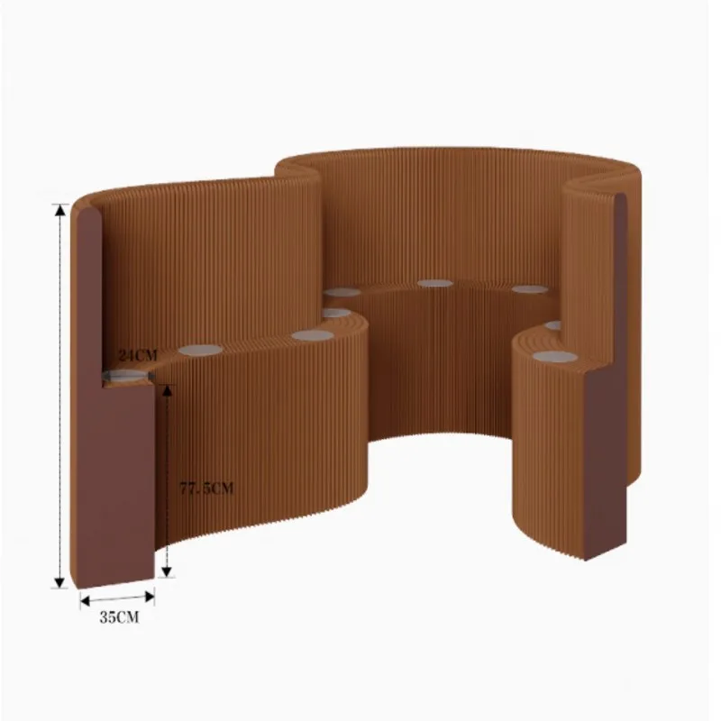 Waterproof Brown Color Folding Organ Paper Wall Office Screen Partitions Baffle Removable Room Dividers panels Exhibition Layout