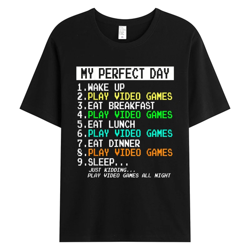 

Man Tshirt Gaming Apparel Video Game Gamer Gifts Men Funny Humor Cotton Fabric Birthday Father's Day Hot Sell Graphic T-Shirts