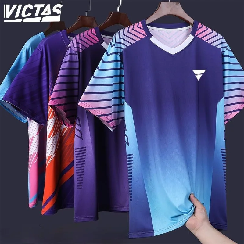 

VICTAS/VICTAS Table Tennis Short sleeved T-shirt Men's and Women's New Summer Thin Breathable Quick drying Set