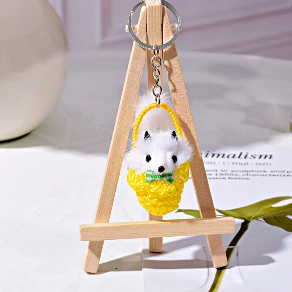 Soft Cartoon Animal Keychain Stuffed Fluffy Simulated Animal Doll Cartoon Plush Simulated Animal Bag Pendant Female Lady Girl