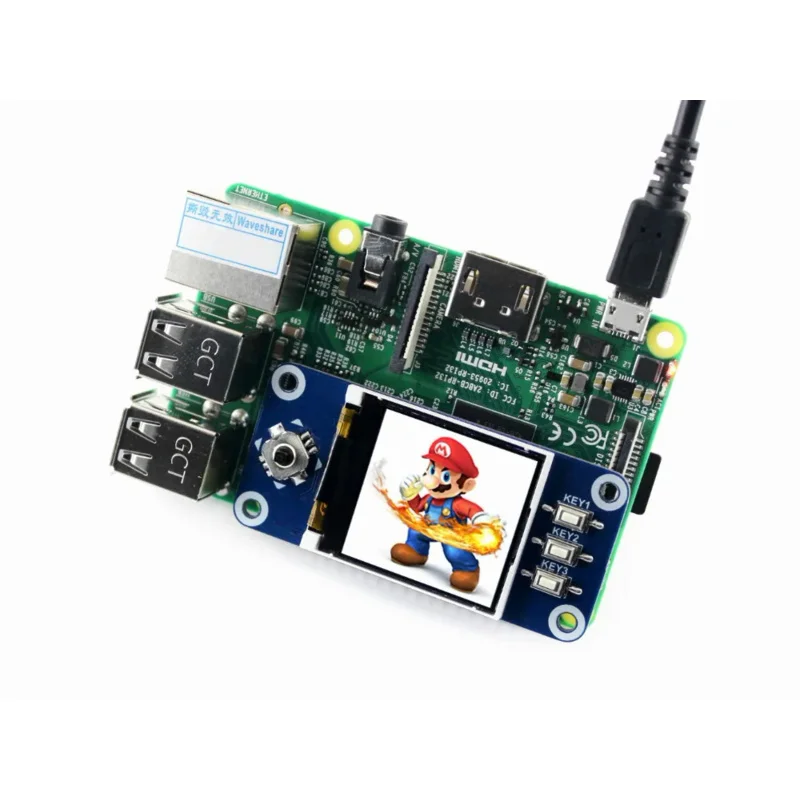 Waveshare-Écran LCD pour Raspberry Pi, 1.44x128 pixels, interface éventuelles I, rétroéclairage LED, 128 V, 2B, 3B, ontari, ontariW, 3.3 pouces