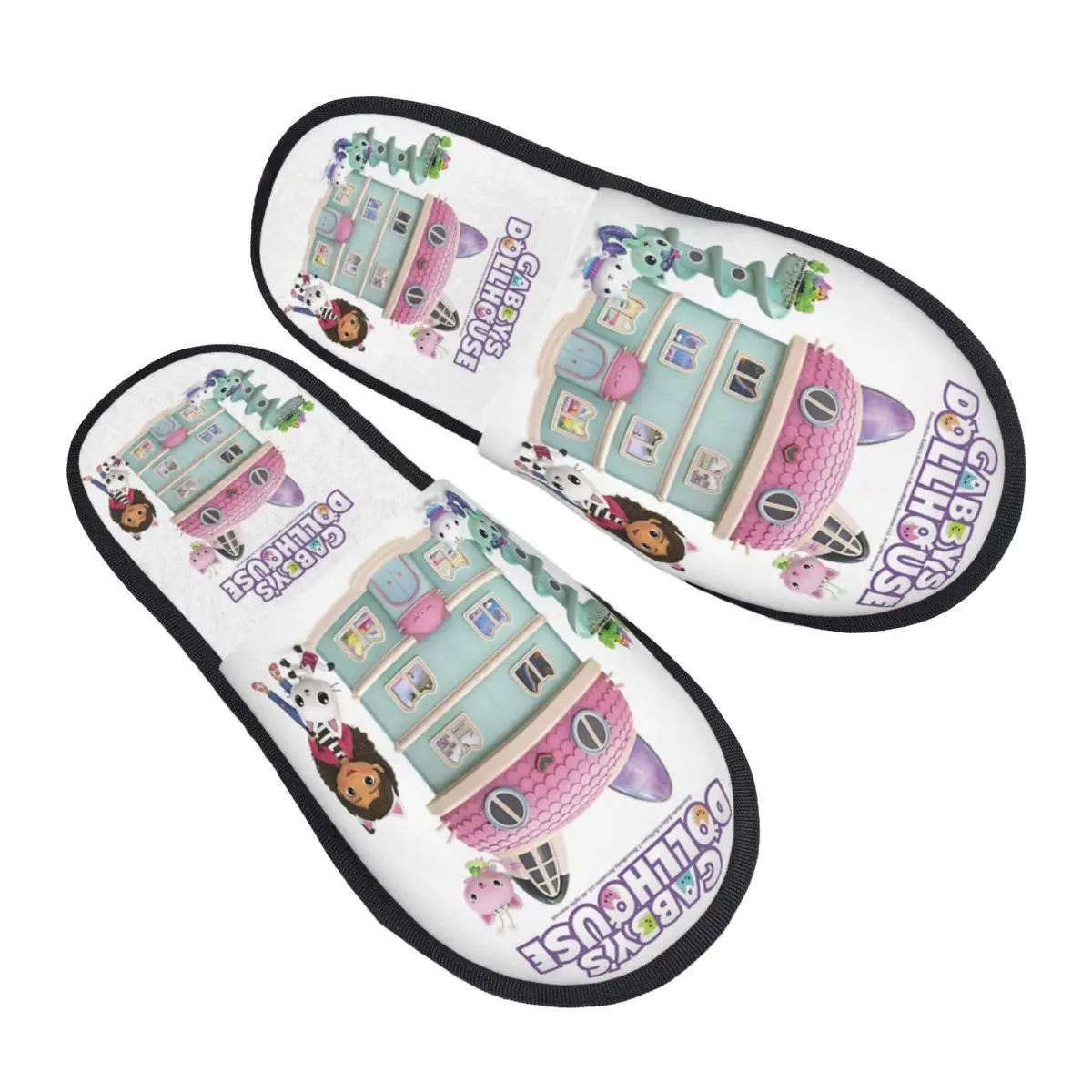 Custom Gabbys Dollhouse Group Logo Soft Memory Foam House Slippers Women Gabby Mermaid Cozy Warm Anti-Skid Slipper