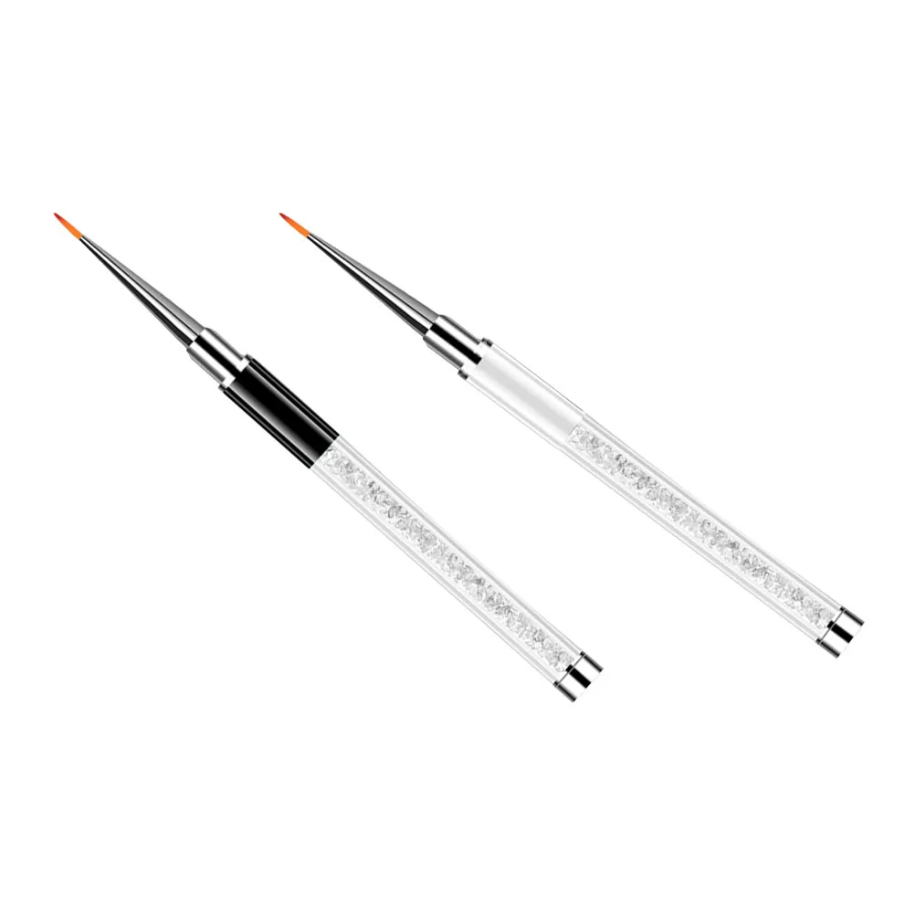 

2Pcs Nail Drawing Pen with Long Handle Sturdy Manicure Painting Tool for DIY Nail Art Flower Patterns Beauty Salon Supply