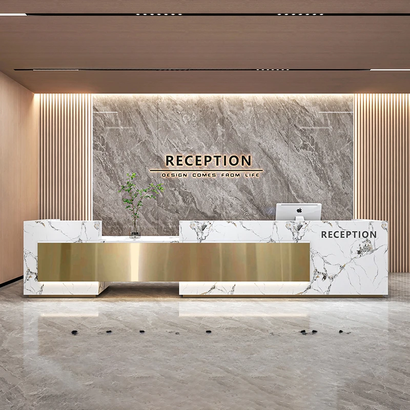

Modern Luxury Reception Desks Shop Counter Office Beauty Reception Desks Storage Aesthetic Muebles De Cuarto Workshop Furniture