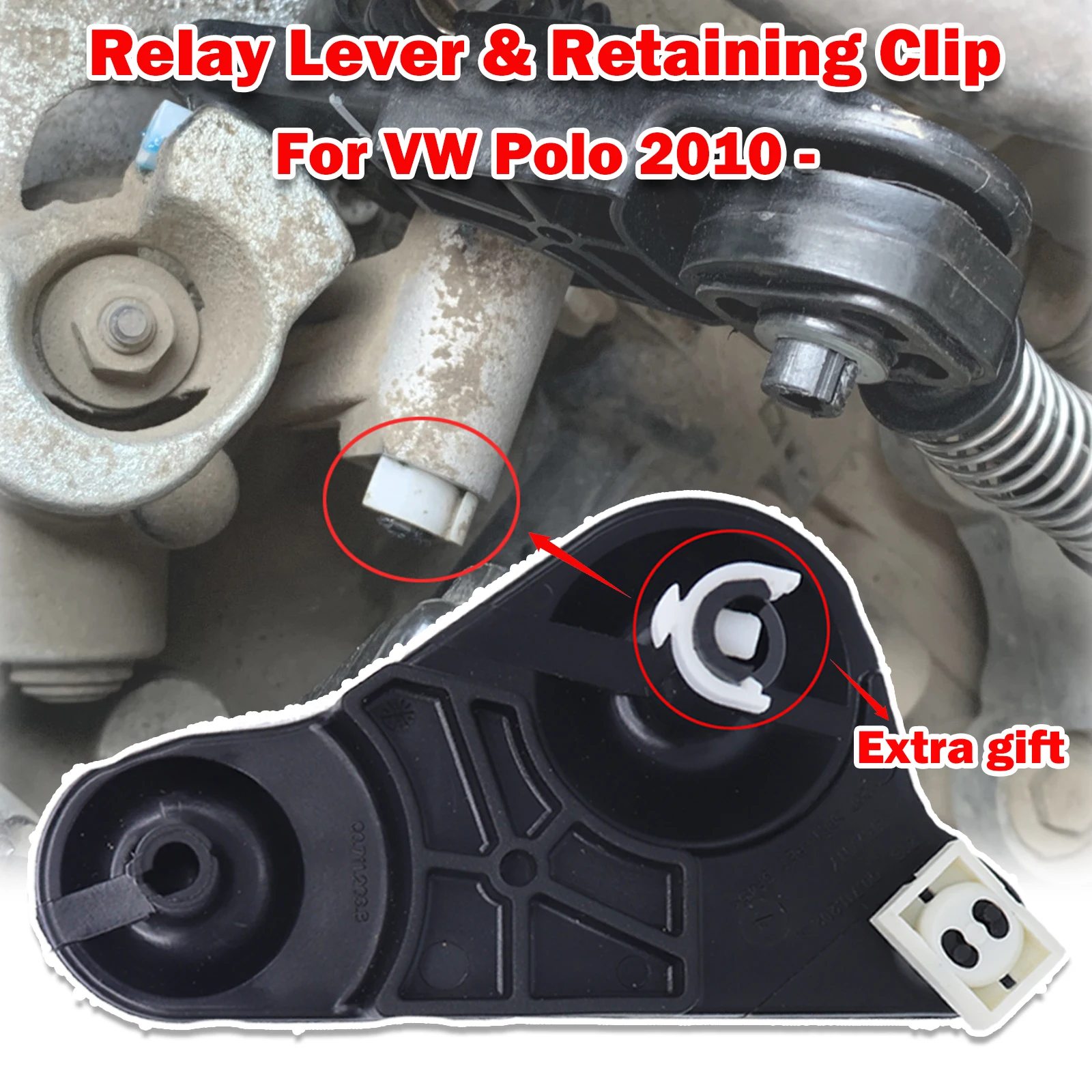 Relay Lever & Retaining Clip Gear stick Shifter Linkage End Repair Manual Transmission Shifting Issue Fix For VW Polo 2010 2011-