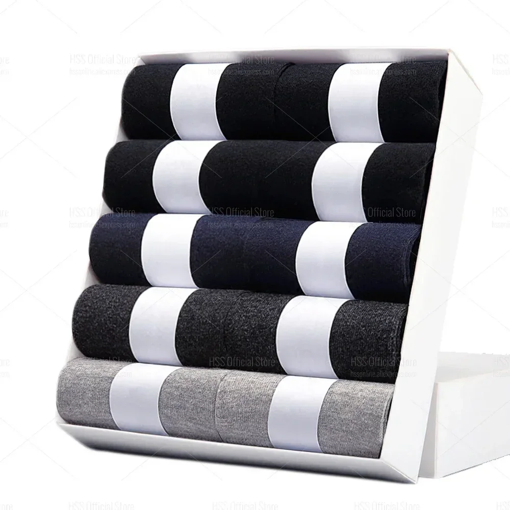 kkjoy 5/10 Pairs Men Socks Cotton Blend Black Business Casual Soft Breathable for  Spring Summer Autumn Winter Size 6-13