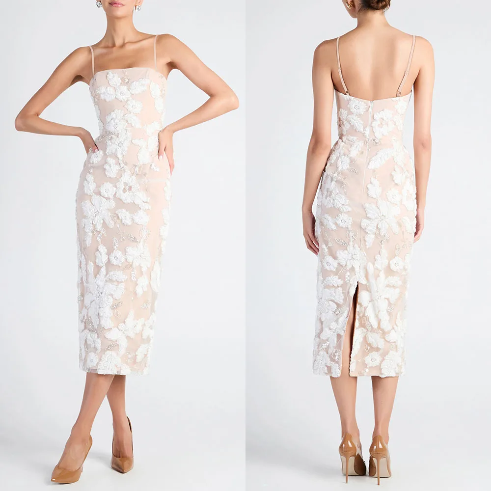 

Customized Strapless Flowers Thin Suspenders Sleeveless Birthday Dresses for Woman Vestido Para Festas De Luxo إيلي صعب فساتين