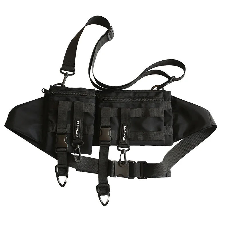 

Techwear Multi-pocket Tactical Functional Waist Pack Casual Phone Pouch Outdoor Running Hip Hop Chest Rig Belt Bags Streetwear