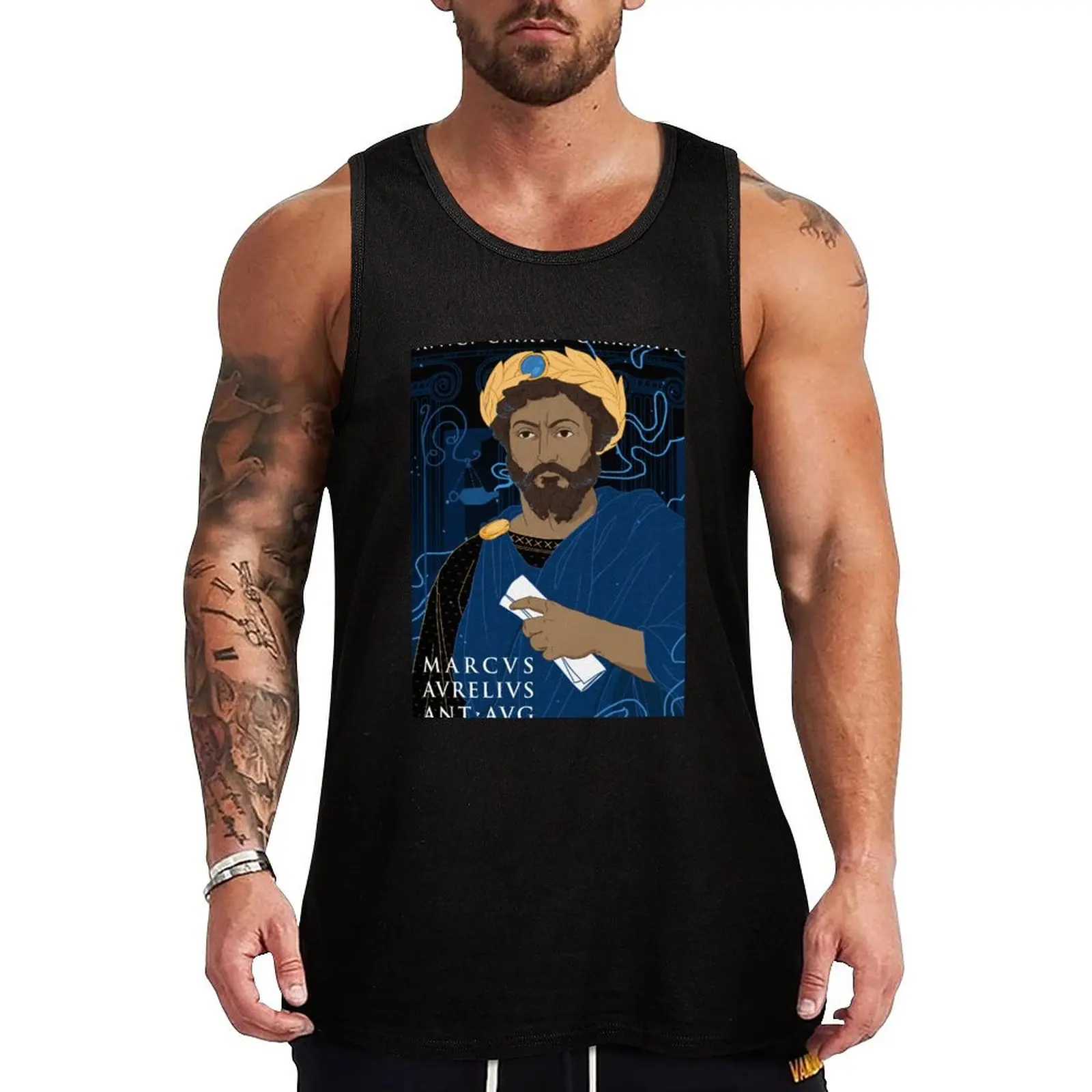 

Marcus Aurelius Tank Top vest men sleeveless jackets Men's fitness t-shirt