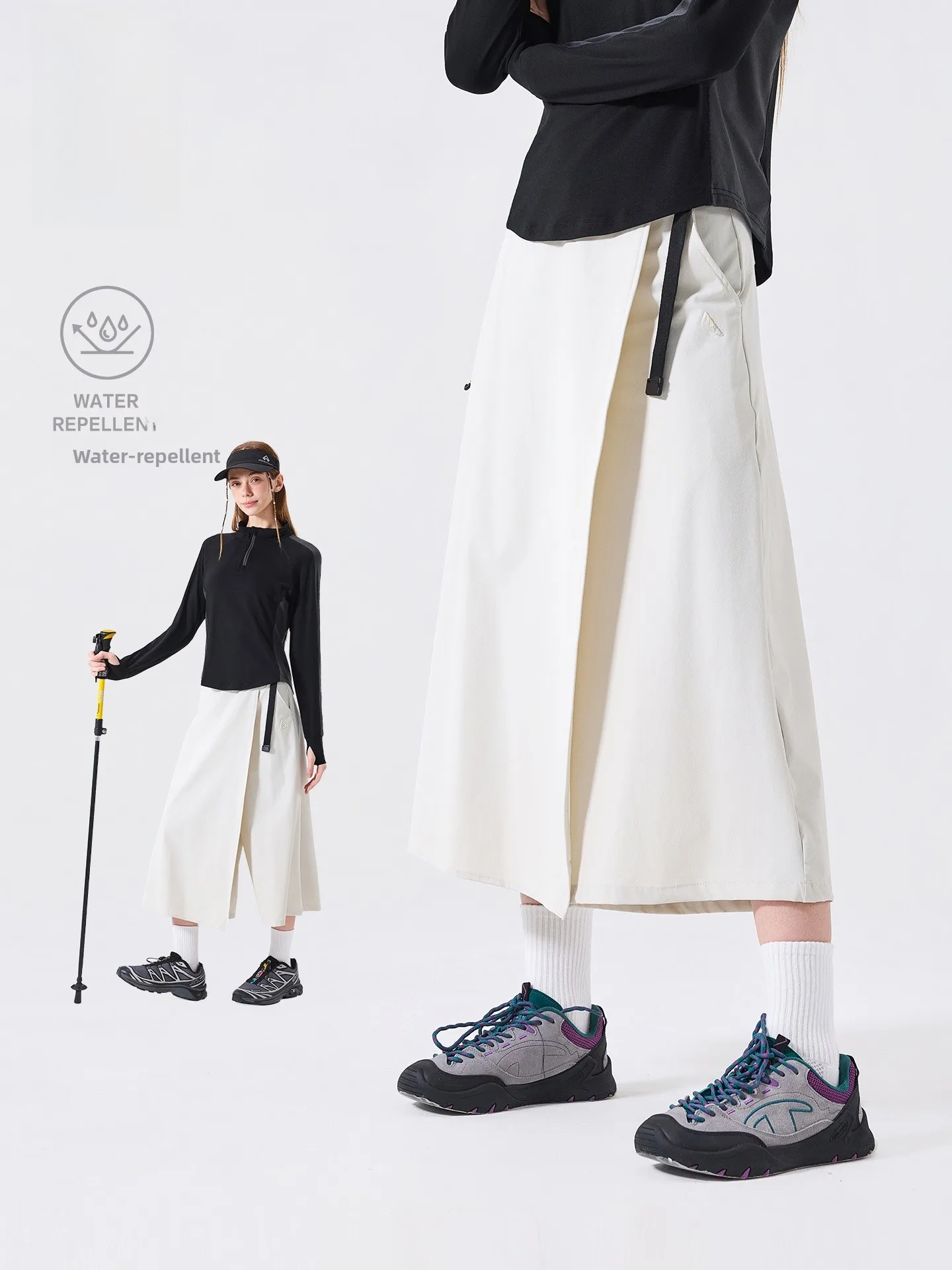 LAZY DAY Lightweight Quick Dry A-Line Skirt Women's Outdoor Summer Sport Half-length Casual Skirt Pants Polyester Fiber
