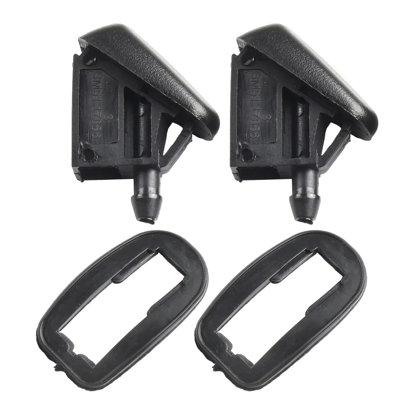 2PCS Washer Nozzles For Ford Focus MK2 2004-2011 Car Front Windshield Wiper Washer Jet Nozzle BM5117666AA BM5117666AB Black