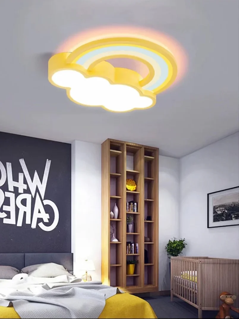 Rainbow Led Ceiling Mounted Light for Bedroom Children Kids Girls Pink Decoration Lamp Home Indoor Lighting Cloud Living Room