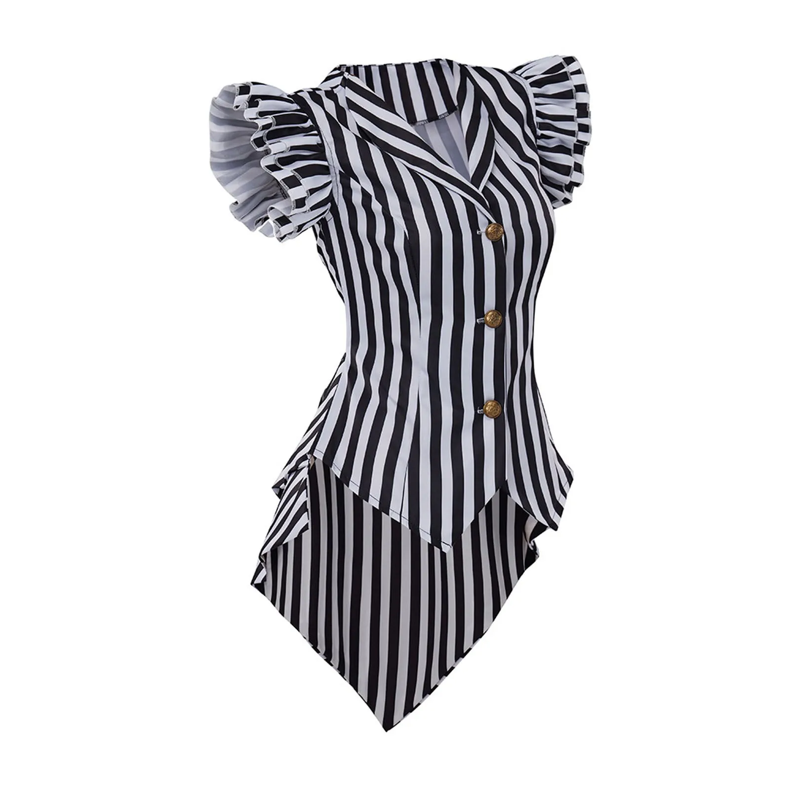 Carnival Ladies Steampunk Costume Striped Vest Vest Jacket Top Pirate Women Clothing Medieval Vintage Role Play Renaissance