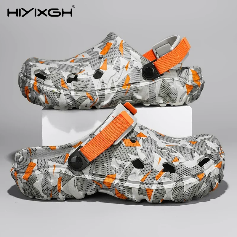 

Plus Size 47 Summer Men Sandals Light Soft EVA Men's Hole Shoes Outdoor Slippers Home Garden Clogs Male Beach Flats Slides