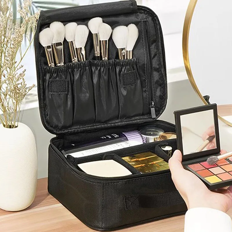 New Arrival Women's Travel Waterproof Makeup Bag Professional Embroidery Beauty Tool Storage Box Portable Makeup Case Organizer