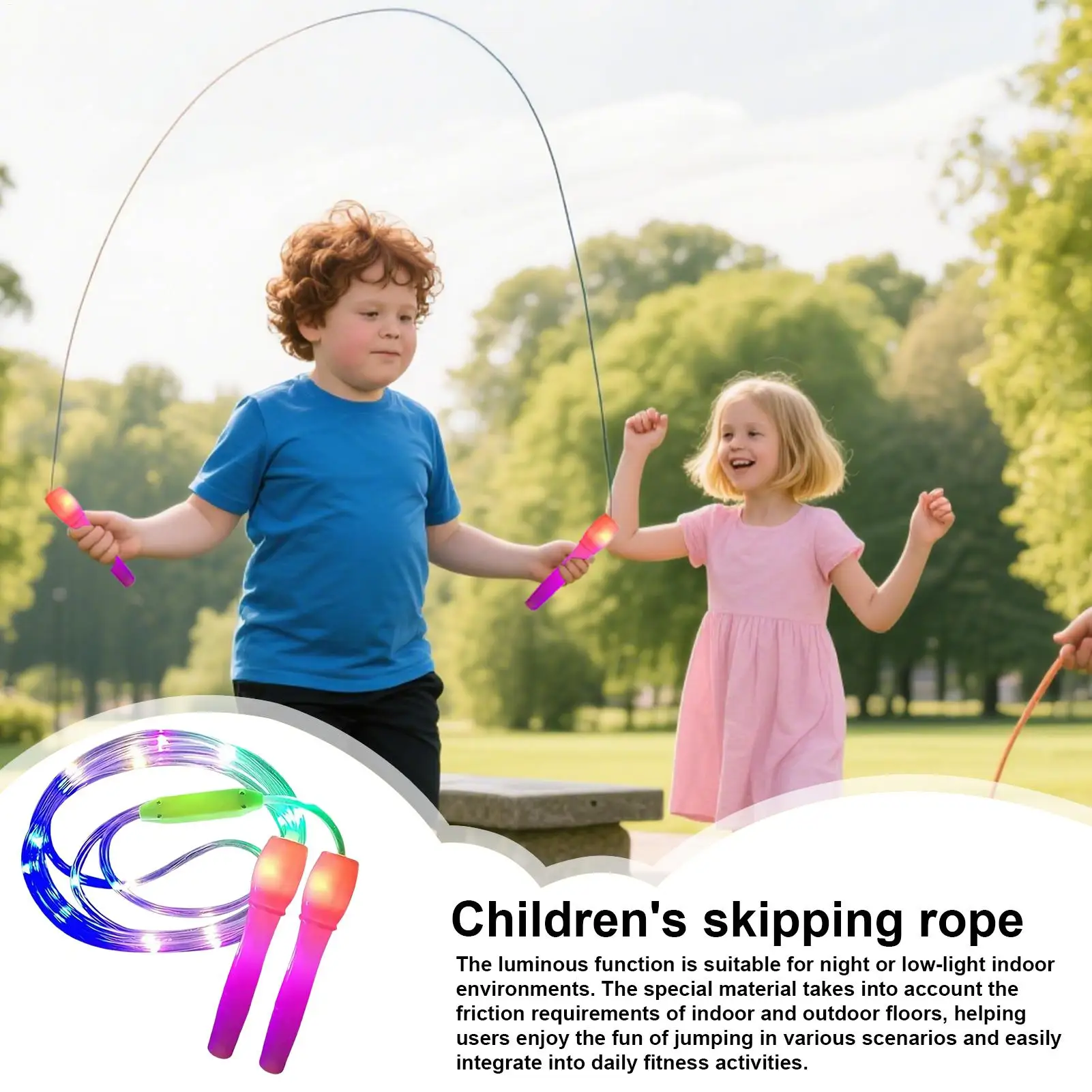 

Jump Rope For Women Rechargeable LED Light Up Jumping Rope Adjustable Length Non-slip Fitness Equipment Sport Accessories For