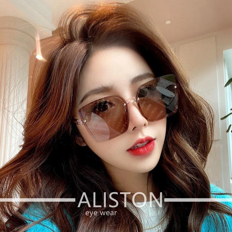 

New sunglasses, women's sunglasses, frameless cut edge glasses, jelly color, INS, network red, Tiktok, live broadcast, the same