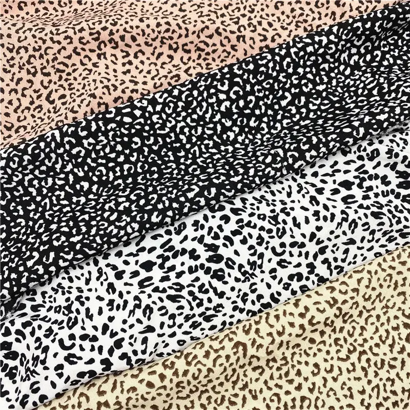 1/2/3m Leopard Print Non Transparent Chiffon Fabric Soft Clothing Lining Handmade DIY Sewing Material By The Meter