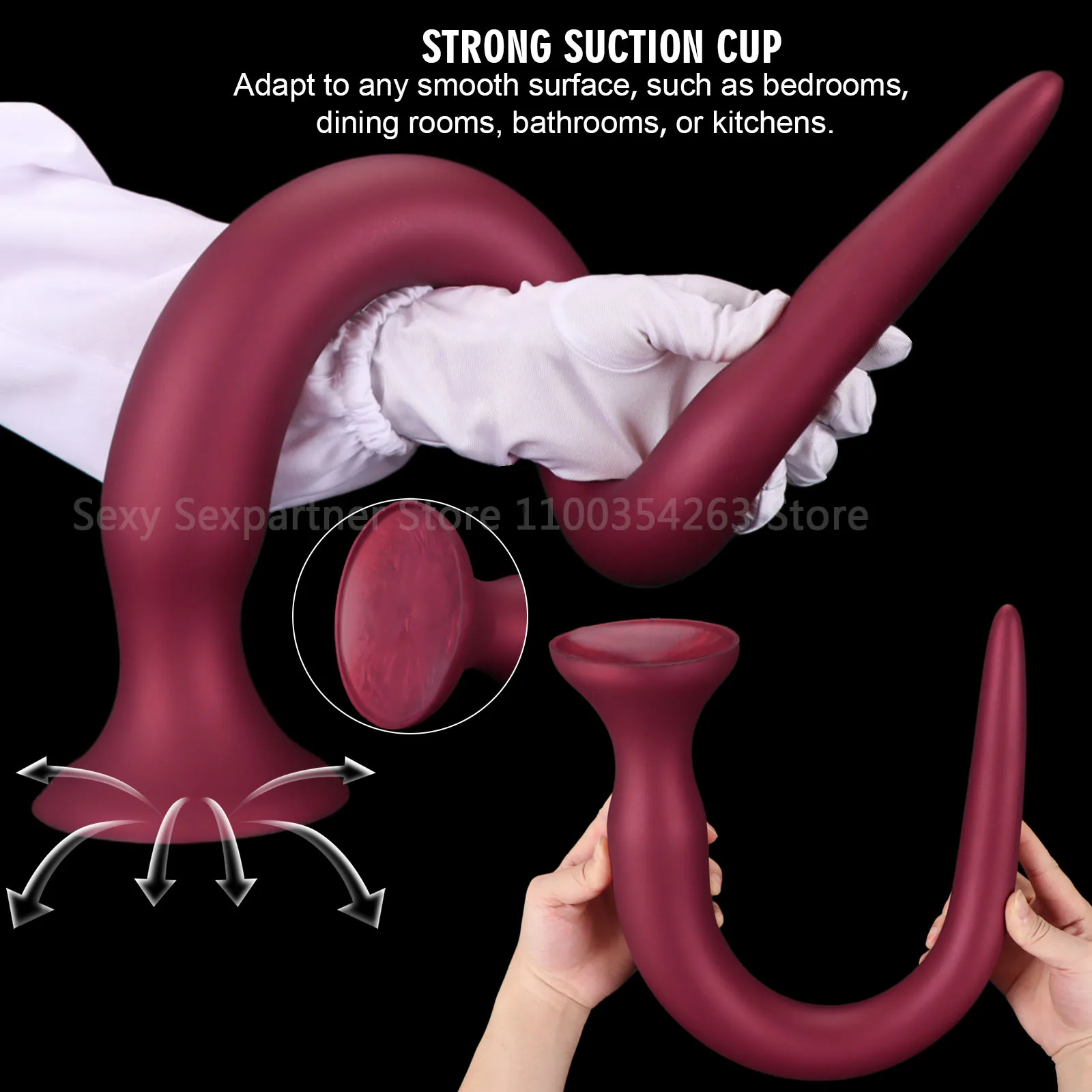 Plug anal super long en silicone avec ventouse, énorme dilatateur anal, godemichet anal, massage de la prostate, jouets pour adultes pour couples_voghion.com