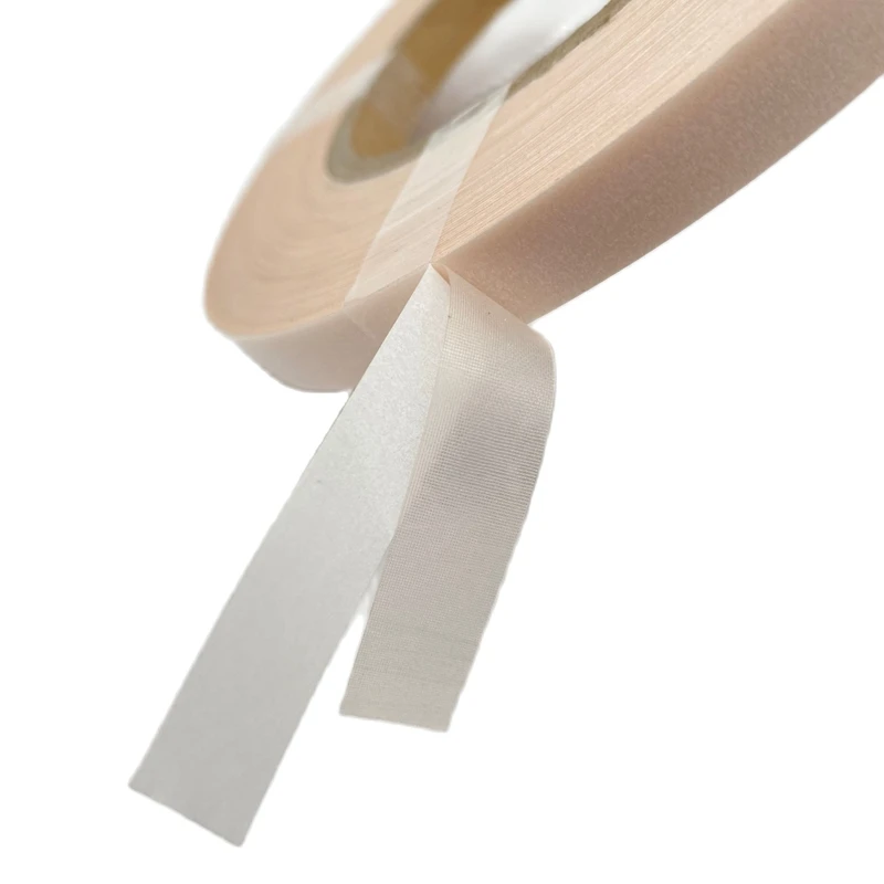 Pasek klejowy PU o szerokości 1.0 cm, 25 jardów, do przedłużania włosów metodą tape-in, cieńsze tkaniny PU do tworzenia przedłużanych włosów na taśmie.