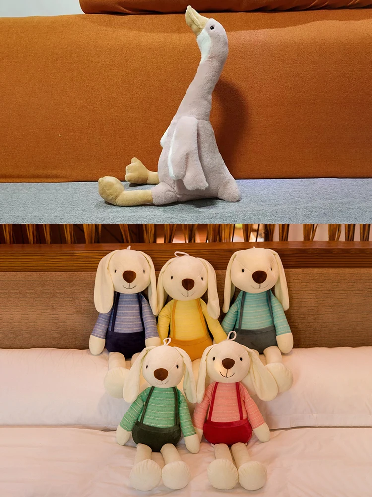 

35-40cm Plush Rabbit Swan Playfull Toys Blue Pink Red Animal Stuffed Plush Cartoon Toys for Boys Girls Birthday Christmas Gift