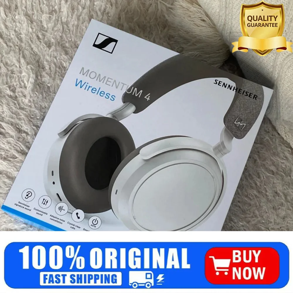 Casque sans fil Sennheiser MOMENTUM 4 pour appels cristallins avec annulation de bruit adaptative, autonomie de 60h