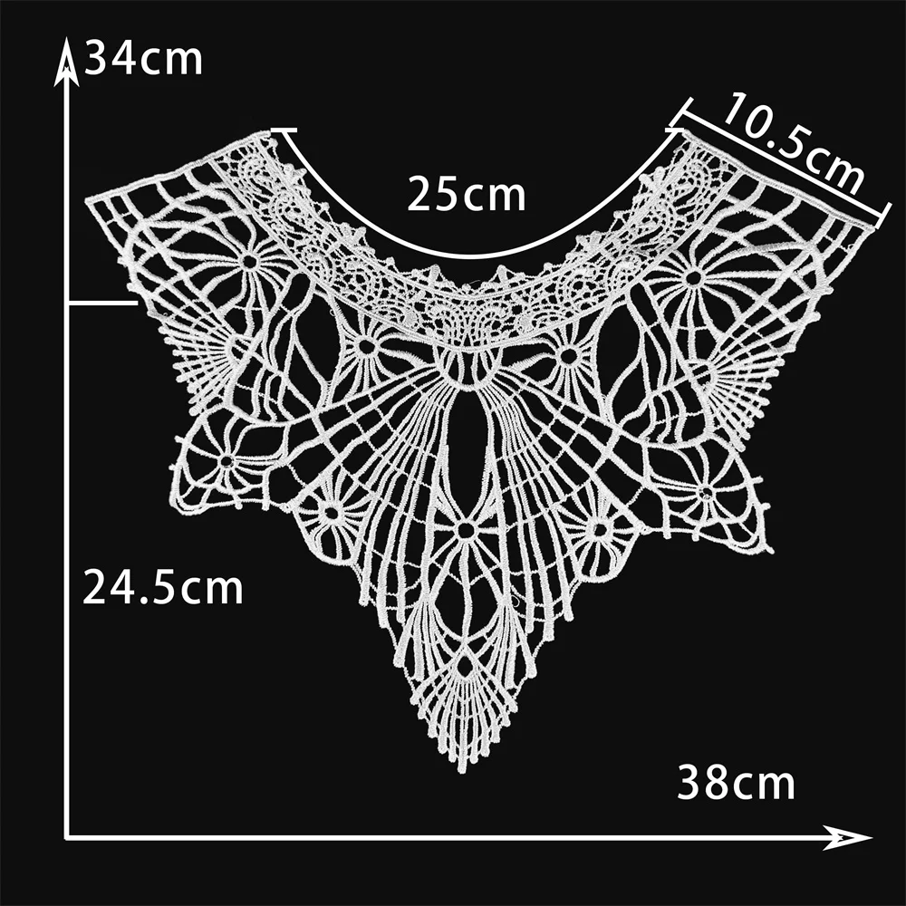 Fashion DIY sewing V-neck black and white wedding dress cheongsam costume accessories flower lace embroidery accessories