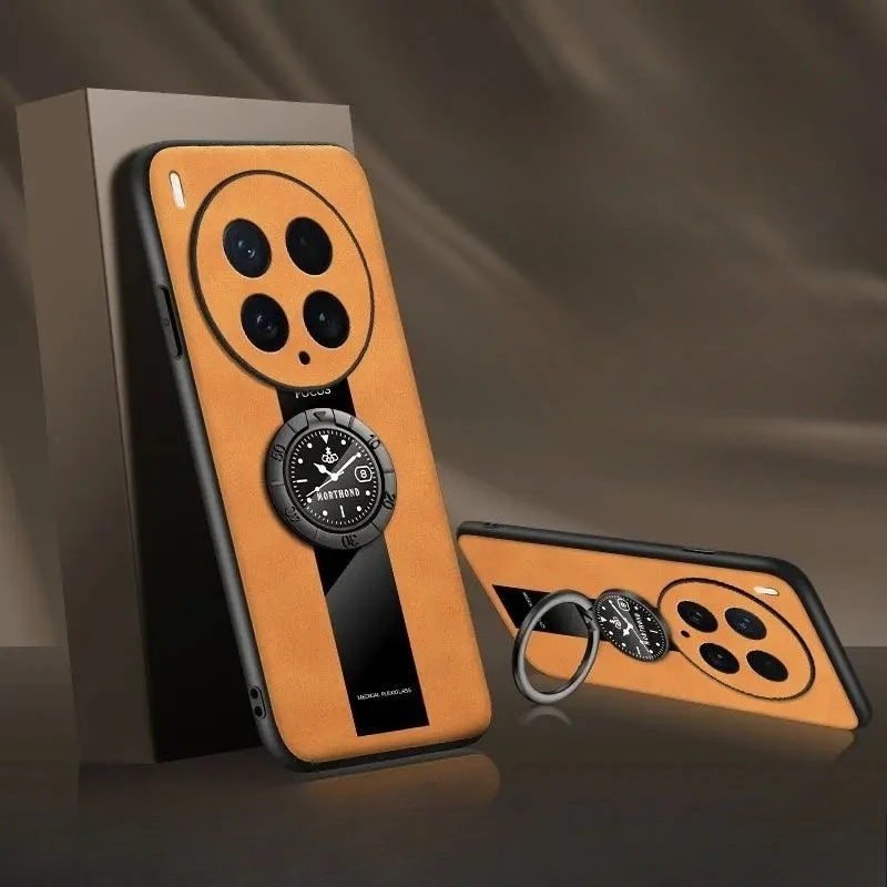 Чехол для VIVO X300 Pro X200 Ultra, стильный кожаный чехол с подставкой для часов, приятный для кожи чехол с защитой от падения для VIVO VIVO X200 Pro Mini