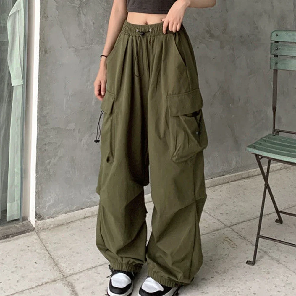 

Harajuku Oversized Cargo Parachute Pants Women Streetwear Vintage Y2k Hip Hop Wide Leg Joggers Baggy Sweatpants Techwear