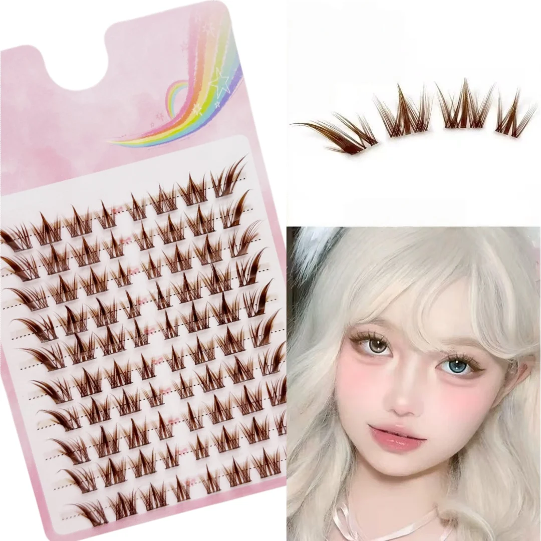 80 Stück Japanische Künstliche Wimpern, Natürlich Aussehende Anime-Wimpern, Schlanke Koreanische Make-up Künstliche Wimpern für den Täglichen Gebrauch