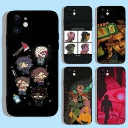 Game M-Mouthwashing Jimmy Curly Anya Phone Case For iPhone 16,15,14,13,12,11,XS,XR,X,8,7,Pro,Max,Plus,mini Silicone Black Cover