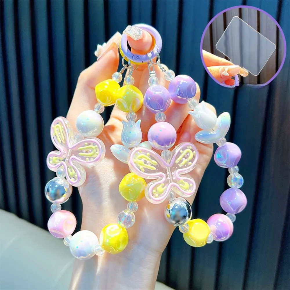 

Y2K модный кулон-бабочка, ремешок для телефона, браслет, стильная цепочка для телефона из бисера, брелок для ключей, милый ремешок для телефона, подвеска для камеры для девочек